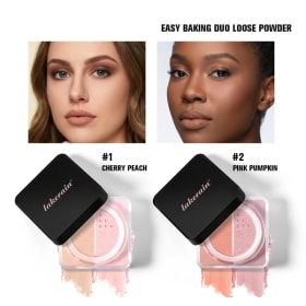 Huda Polvo Suelto Iluminador y Corrector Duo, Ilumina y Corrige los Poros Dilatados, Polvo Fijador Mate de Larga Duración