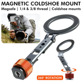 Soporte Magnético de Aluminio para Teléfono con MagSafe, Adaptador de Montaje con Tornillo de 1/4” y Soporte para Accesorios para iPhone 17 16 15 14 13