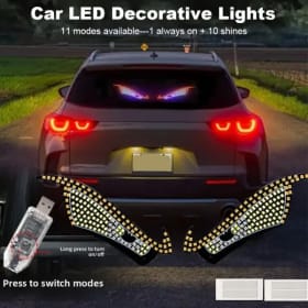 Luz de ojos de diablo grande dinámica USB para coches, ojos de camión, pantalla de ventana RGB, señal LED, Panel LED de animación, luz de pantalla Flexible