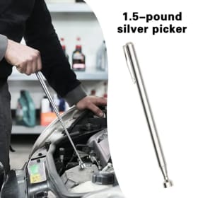 Herramienta de Recogida Magnética Telescópica Extensible de 1.5 Libras, Estilo de Reparación de Automóviles y Mantenimiento de Maquinaria, Varilla Extensible con Imán