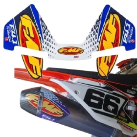 2025 nuevo para FMF pegatina 28x16cm 4T silenciador de escape de motocicleta calcomanías de tubo impermeable Universal para motocicletas coche