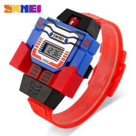 Relojes SKMEI de dibujos animados para niños, relojes deportivos digitales LED para niños, juguetes de transformación de robots, relojes de pulsera para niños, montre enfant 1095