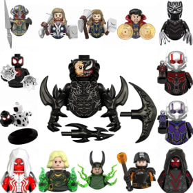 Bloques de Construcción Marvel, Mini Figuras de Acción, Regalos para Fiestas Infantiles, Juguetes de Ladrillos, Iron Man, Venom, Loki, Ant-Man, Capitán América