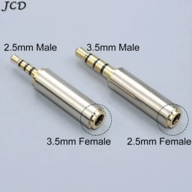 JCD 2 uds convertidor de Cable auxiliar 3,5mm a 2,5mm/2,5mm a 3,5mm adaptador de Audio estéreo auriculares amplificador micrófono Jack