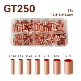 Kit de casquillos de alambre, conector de engarzado de cobre, Terminal de tubo de conexión de cobre, conexión y protege la conexión, 125/250/578 Uds.