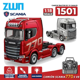 HUINA 1501 2,4G RC camión con luz 1:18 4WD escala completa 19CH Control remoto coche aleación camión pesado remolque modelo juguete para regalo de chico