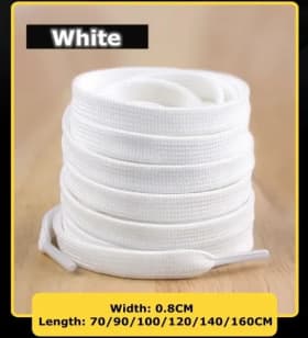 1 par de nuevos deportes Casual Unisex cordones de poliéster cordones planos negro blanco AF1 zapatos cordones accesorios de zapatos 100/120/140CM