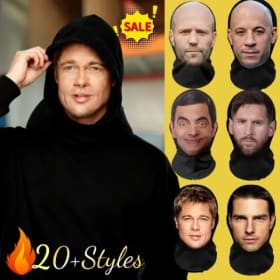 Máscara facial divertida 3D pasamontañas realista celebridad creativa Cosplay máscaras faciales completas accesorios para fiesta de Navidad cubiertas para la cabeza