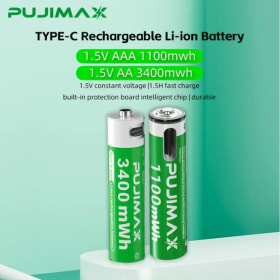 PUJIMAX 1,5 V AAA/AA 3400mWh 1100mWh batería recargable USB tipo C batería de iones de litio recargable para juguetes eléctricos de Control remoto