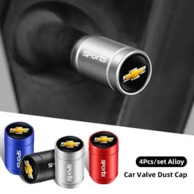 Tapa de válvula de neumático de coche de aleación de aluminio, accesorios de cubierta antipolvo para Chevrolet Spark Captiva Cruze Malibu Equinox Trax Camaro Bolt, 4 Uds.