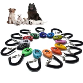 Clicker de Adiestramiento para Perros, Gatos y Mascotas, de Plástico, Nuevo, Herramienta de Adiestramiento con Sonido, Correa Ajustable para la Muñeca, Llavero, Suministros para Perros