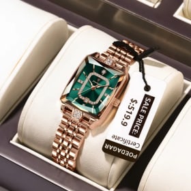 Reloj POEDAGAR de lujo para mujer, calendario resistente al agua, reloj de mujer de alta calidad, relojes de cuarzo de acero inoxidable para mujer, elegante + caja