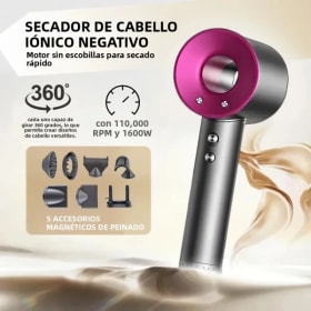 Secador de pelo con iones negativos, de alta velocidad y sin aspas, de alta potencia, silencioso y de secado rápido, portátil, adecuado para el hogar y viajes.