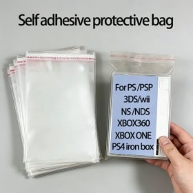 100 Bolsas Protectoras Autoadhesivas para PS1, 2, 3, NS, NS2, PS4, PS5, PSP, PSV, Xbox One, Wii, a Prueba de Polvo y Humedad