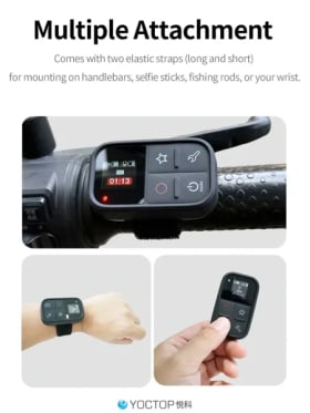 Control Remoto Bluetooth a Prueba de Agua para Cámara de Acción Insta360 X5/X4/X3/GO3S/AcePro2 con Pantalla LCD