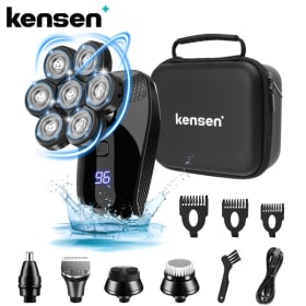 Kensen-Afeitadora eléctrica 5 en 1 con cabezal cortador flotante 7D, Kit de afeitadora recargable para hombres, afeitadoras con cabezal recortador de barba impermeables IPX6