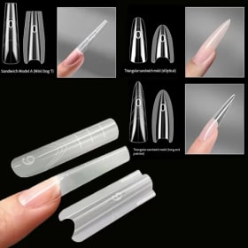 240 Piezas de Moldes de Uñas Duales para Extensión, Reutilizables, Mixtos, 15 Tamaños, Ataúd, Almendra, Molde de Uñas para Extensión Rápida, Herramientas de Manicura