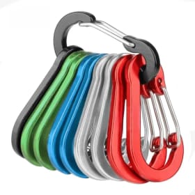 10 Piezas de Mosquetones de Aluminio con Anillo en D, Mini Gancho para Llavero, para Camping, Senderismo, Pesca, Equipo EDC