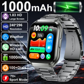 Nuevo reloj inteligente para hombre, 1000mAh, Larga modo de reposo, reloj inteligente para exteriores para hombre, IP68, resistente al agua, ritmo cardíaco, deporte, llamada BT, batería grande, reloj inteligente