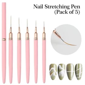 Juego de pinceles delineadores para decoración de uñas, 5 uds., para Gel UV, línea de rayas francesas, pintura, dibujo, bolígrafo de flores, herramienta profesional para pinceles de manicura