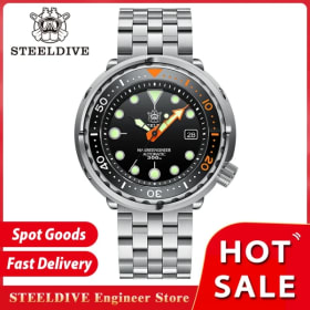 STEELDIVE-reloj clásico Tuna Can para hombre, pulsera con bisel de cerámica superluminoso, resistente al agua 300M, movimiento NH35, SD1975C, nuevo