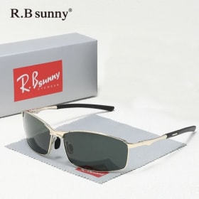 Gafas de sol rectangulares polarizadas para hombre, aleación de conducción Parsnip UV400, gafas para mujer, gafas para deportes al aire libre