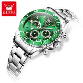 OLEVS 5632 nuevo reloj de cuarzo Original para mujer, cronógrafo clásico con esfera de tres ojos, relojes de pulsera de acero inoxidable resistentes al agua para mujer