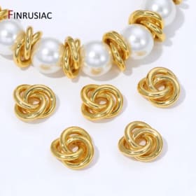 Cuentas espaciadoras de latón chapado en oro de 18 quilates con tejido irregular, separadores para cuentas, accesorios para la fabricación de joyas DIY