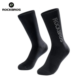 ROCKBROS calcetines de ciclismo cómodos transpirables 5A calcetín deportivo antibacteriano tacón resistente al desgaste calcetín reflectante para ropa deportiva al aire libre