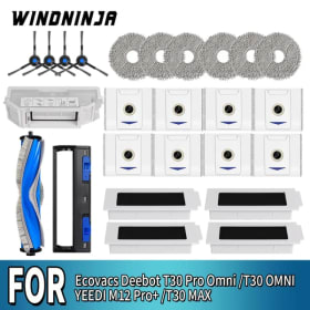 Repuestos para Aspiradoras Ecovacs Deebot T30 Pro Omni/T30 OMNI/YEEDI M12 Pro+/T30 MAX: Cepillo Lateral, Paño de Limpieza, Filtro, Bolsa para Polvo, Caja de Polvo
