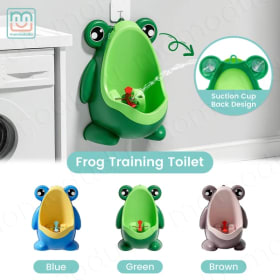 Orinal de entrenamiento con orinal de rana para niños con divertido juego de destino, entrenador de orinar montado en la pared para un aprendizaje fácil y limpio