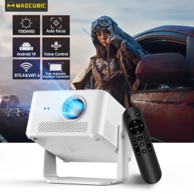 Magcubic HY450MAX 1100ANSI Android 14 Proyector portátil para exteriores 1080P Enfoque automático 8K Soporte WIFI6 Mini proyector de haz