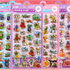 Pegatinas en relieve 3D de dibujos animados de cerrojo italiano estilo láser Tung Tung Sahur calcomanías divertidas pegatinas de recompensa de animales juguetes regalos