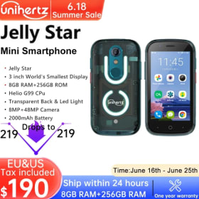 Unihertz Jelly Star Android 13 8GB 256GB luz Led desbloqueada carcasa trasera transparente 48MP 3 pulgadas 2000mAh