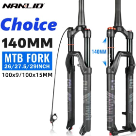 NANLIO X7 suspensión de bicicleta horquilla de aire ajuste de rebote 26/27, 5/29 pulgadas recta/cónica RL/LO MTB horquilla de bicicleta 120 140MM viaje