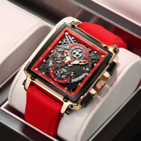 LIGE-reloj analógico con correa de silicona para hombre, accesorio de pulsera de cuarzo resistente al agua con calendario, complemento masculino deportivo de marca de lujo con diseño cuadrado y hueco, nuevo, 2023