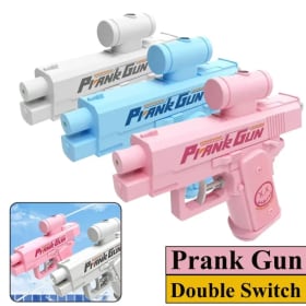 Pistola de agua bidireccional, broma, pistola de agua, juguete para aliviar el estrés, juego de pistola pequeña para exteriores, interiores, interacción para niños y adultos, regalo de 2 estilos