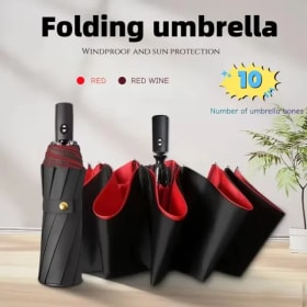 Paraguas resistente al viento de doble capa, totalmente automático, para lluvia, hombres y mujeres, 10K, fuerte, de lujo, para negocios, para hombre, paraguas grandes