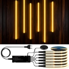 Lámpara Decorativa de Panel Acústico de 12V, Tira de Luz COB con PCB Negro, Regulable, con Interruptor Táctil, para Retroiluminación de Muebles de TV