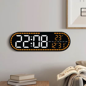 Reloj de pared Digital grande, pantalla de temperatura y fecha semanal, relojes electrónicos de mesa LED, brillo ajustable, formato 12/24H