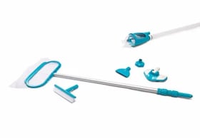 Intex Kit de mantenimiento de piscina de lujo, accesorios de piscinas, set de limpieza, extensible 279 cm (58959)