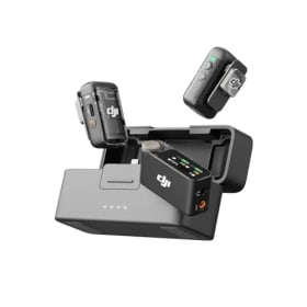DJI Mic 2 (2 TX + 1 RX + Estuche de carga), todo en uno, micrófono inalámbrico, cancelación de ruido inteligente, grabación interna flotante de 32 bits, micrófono para iPhone y Android