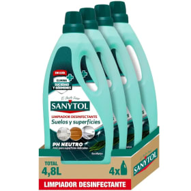 Pack x4 botellas Sanytol Suelos de 1,2L