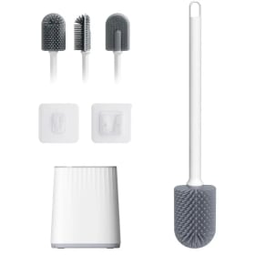 Escobilla WC silicona con soporte y portaescobillas