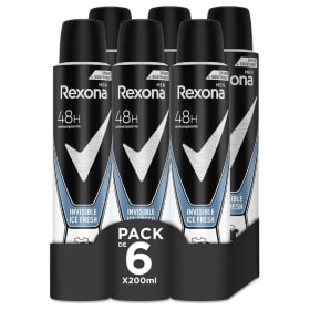 Desodorante Rexona Invisible 6x200ml