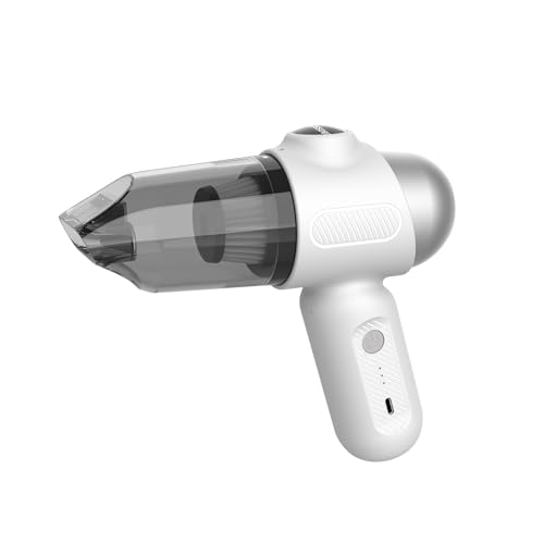 EBOSSOM Aspirador de Mano 4 en 1 | Aspiradora sin Cable para Coche, Hogar y Oficina | 12kPa de Potencia | Mini Aspiradora Portátil de Batería (Blanco)