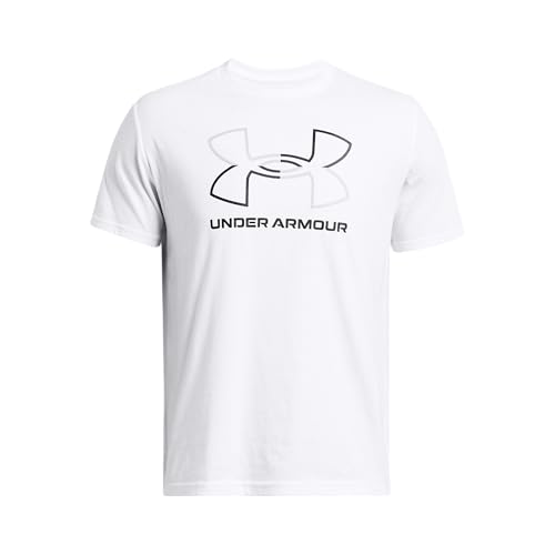 Under Armour UA GL Foundation Update - Camiseta de Manga Corta para Hombre, Blanco/Negro, Ideal para Deporte y Entrenamiento