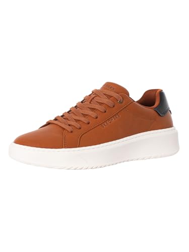 Skechers Court Break Suit Sneaker - Zapatillas Hombre, Cognac Duraleather, 42 EU