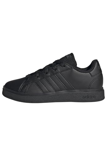 adidas Grand Court Lifestyle Tennis Lace-Up Shoes, Zapatillas de Tenis Unisex niños, Carbon Black Carbon Black Grey Six, 34 EU