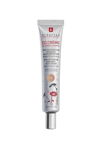 Erborian - CC Crema con Centella Asiática - Maquillaje para el Tez y Tratamiento Iluminador de Alta Definición - Cuidado Cosmético Coreano para el Rostro con SPF 25 - Clair 45 ml